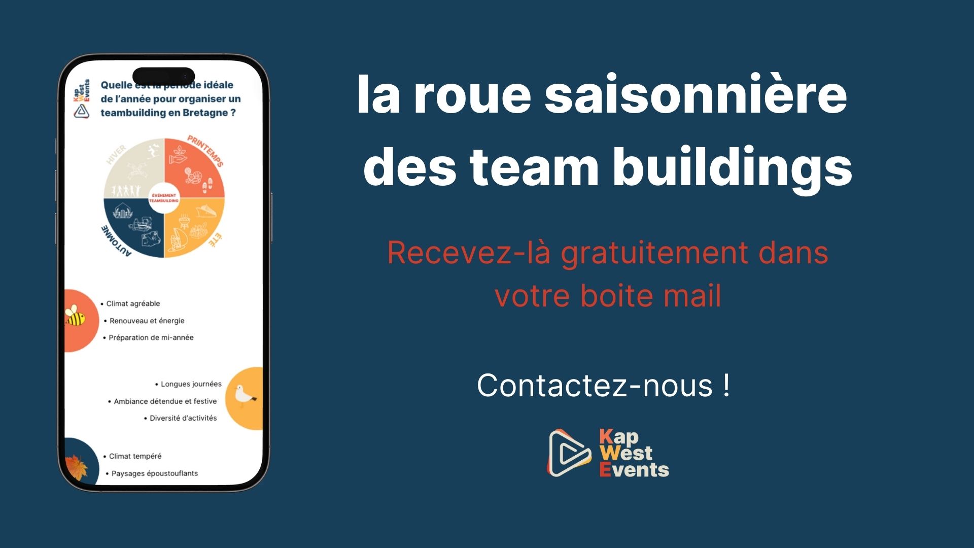 Infographie roue saisonnière des team buildings contact